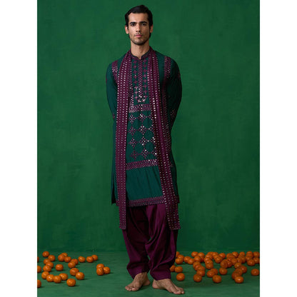 KALPRAAG Darpan Bottel Green Kurta with Patiyala and Dupatta