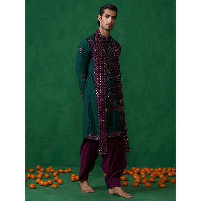 KALPRAAG Darpan Bottel Green Kurta with Patiyala and Dupatta