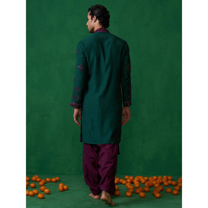 KALPRAAG Darpan Bottel Green Kurta with Patiyala and Dupatta