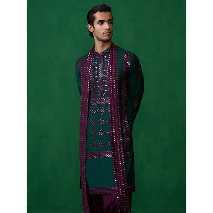 KALPRAAG Darpan Bottel Green Kurta with Patiyala and Dupatta