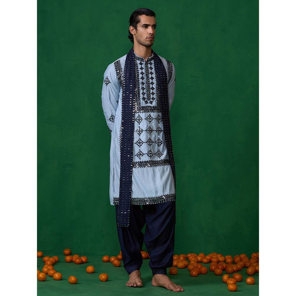 KALPRAAG Darpan Skyblue Kurta with Patiyala and Dupatta