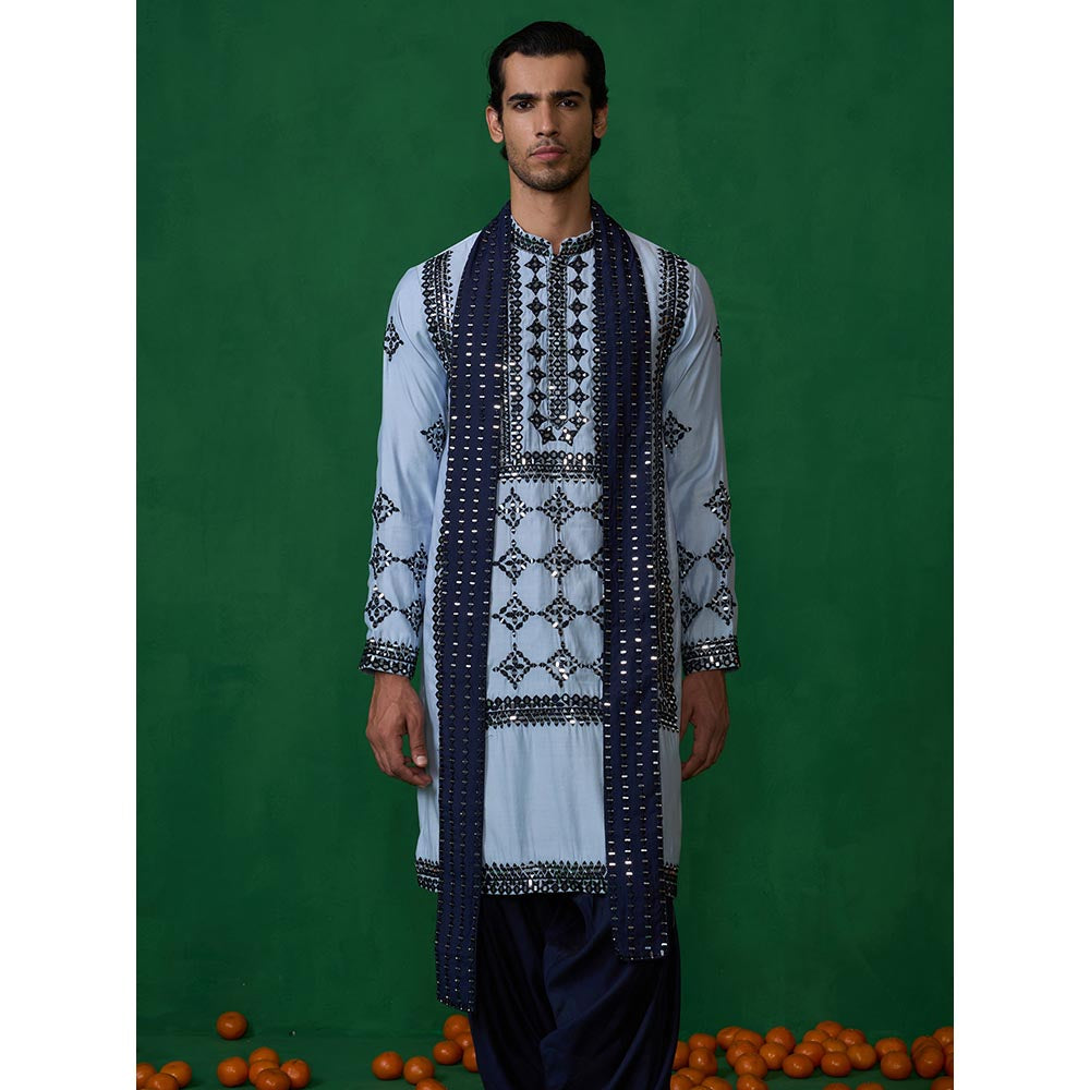 KALPRAAG Darpan Skyblue Kurta with Patiyala and Dupatta