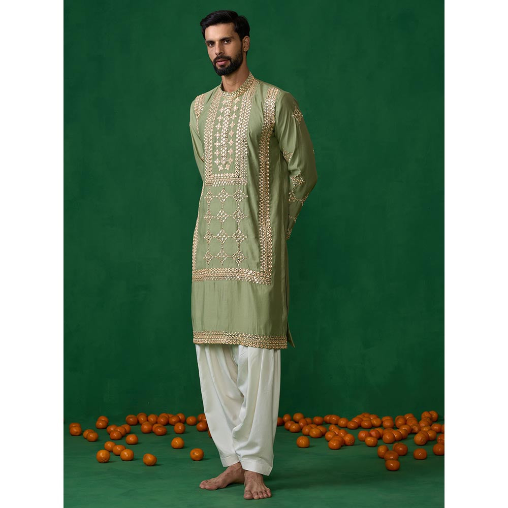 KALPRAAG Darpan Green Kurta with Patiyala and Dupatta