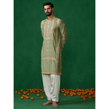 KALPRAAG Darpan Green Kurta with Patiyala and Dupatta
