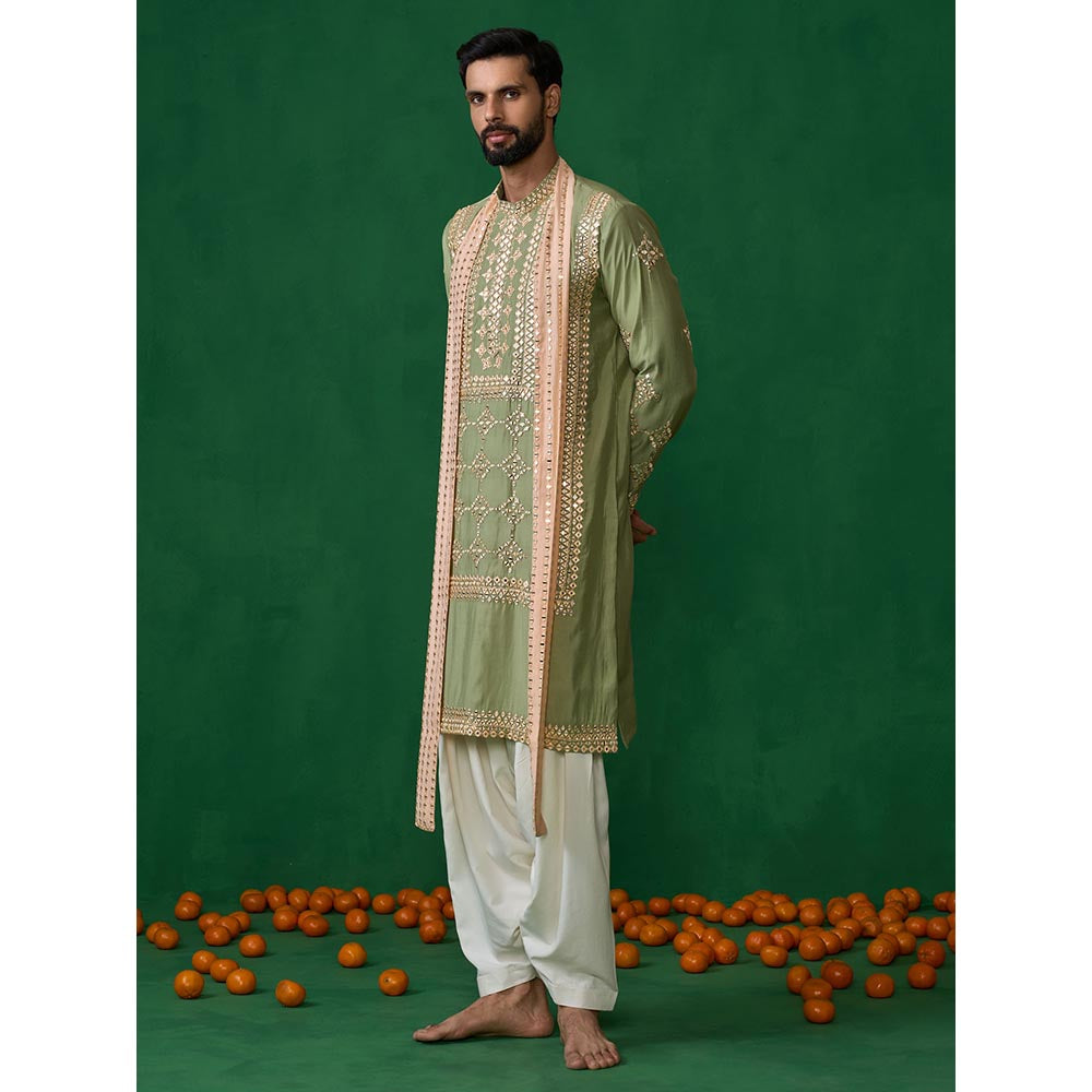 KALPRAAG Darpan Green Kurta with Patiyala and Dupatta