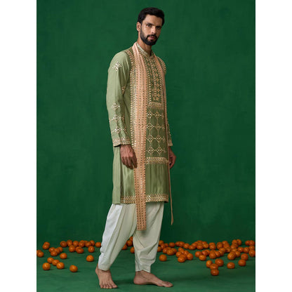KALPRAAG Darpan Green Kurta with Patiyala and Dupatta
