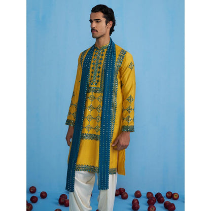 KALPRAAG Darpan Haldi Kurta with Patiyala and Dupatta