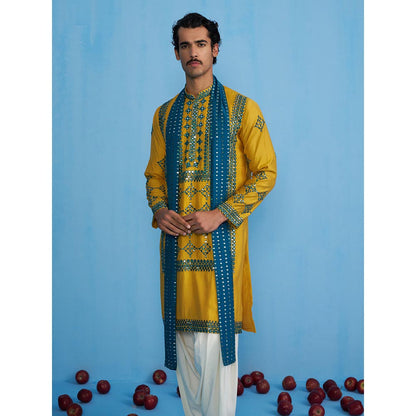 KALPRAAG Darpan Haldi Kurta with Patiyala and Dupatta