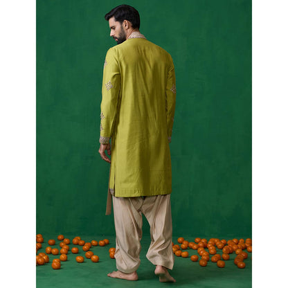 KALPRAAG Darpan Neon Green Kurta with Patiyala and Dupatta
