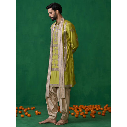 KALPRAAG Darpan Neon Green Kurta with Patiyala and Dupatta