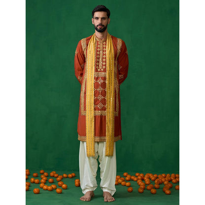 KALPRAAG Darpan Orange Kurta with Patiyala and Dupatta