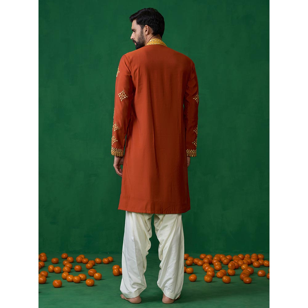 KALPRAAG Darpan Orange Kurta with Patiyala and Dupatta
