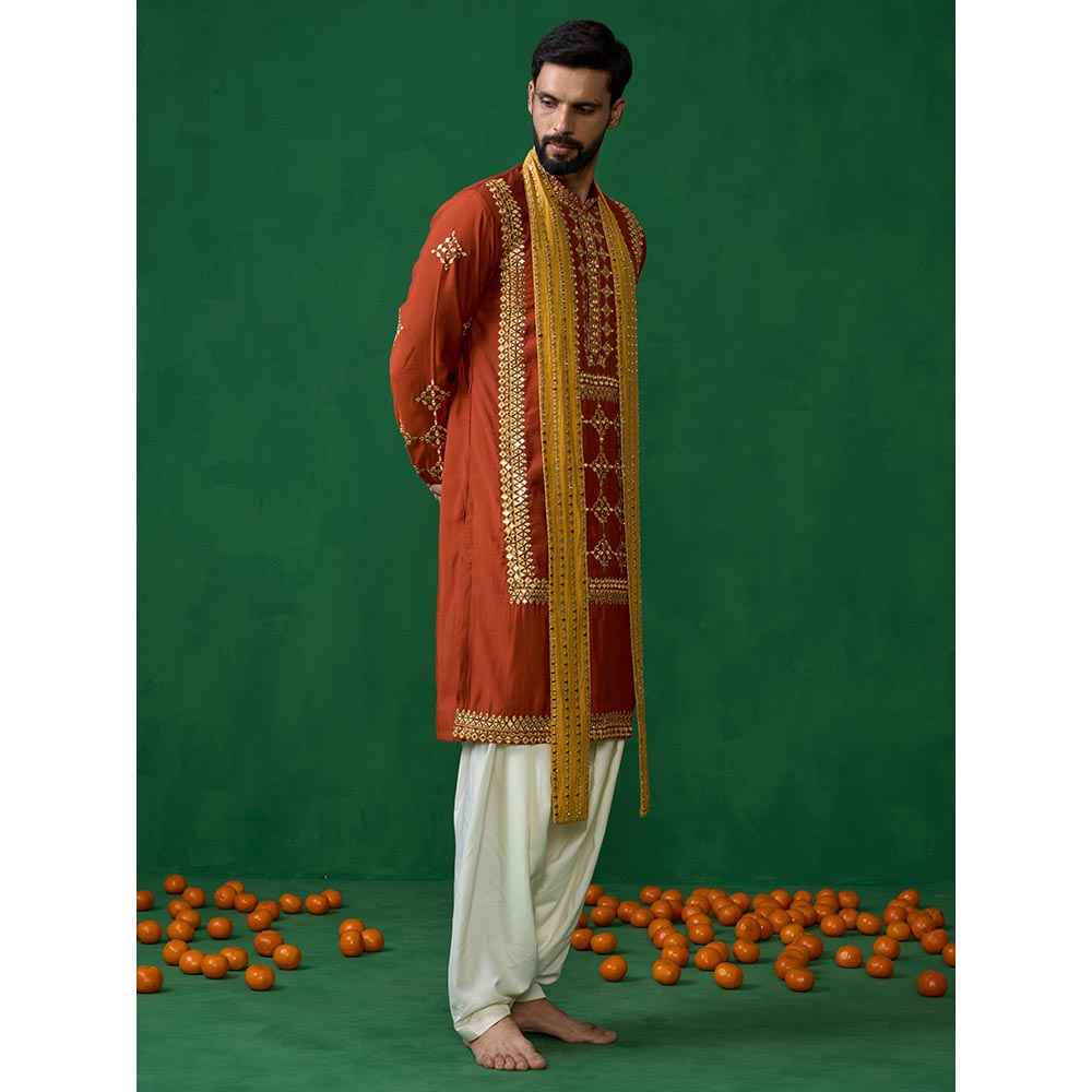 KALPRAAG Darpan Orange Kurta with Patiyala and Dupatta