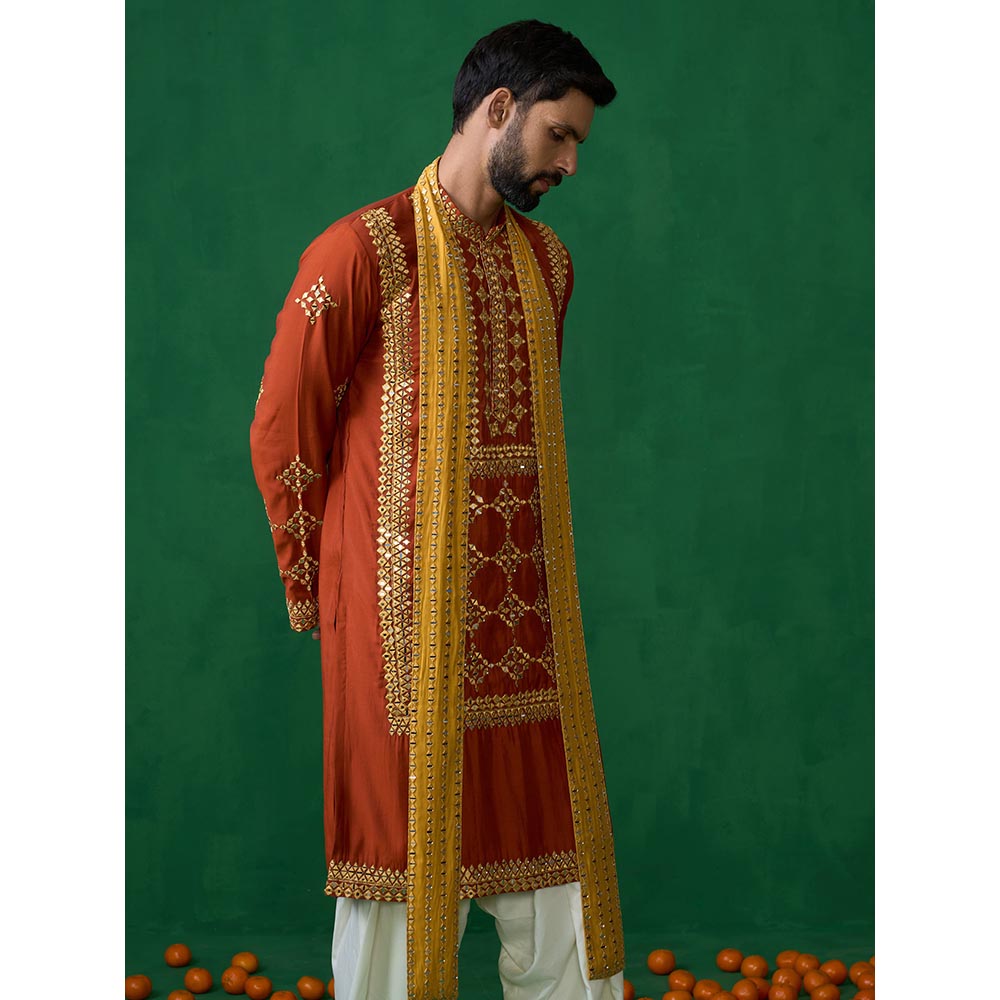 KALPRAAG Darpan Orange Kurta with Patiyala and Dupatta