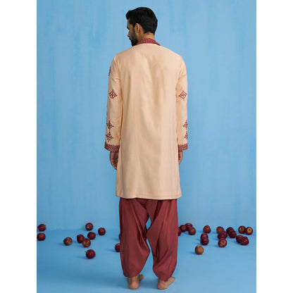KALPRAAG Darpan Peach Kurta with Patiyala and Dupatta