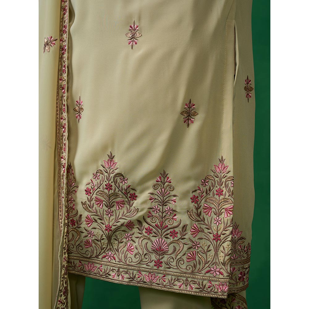 KALPRAAG Motif Green Kurta with Pant and Dupatta
