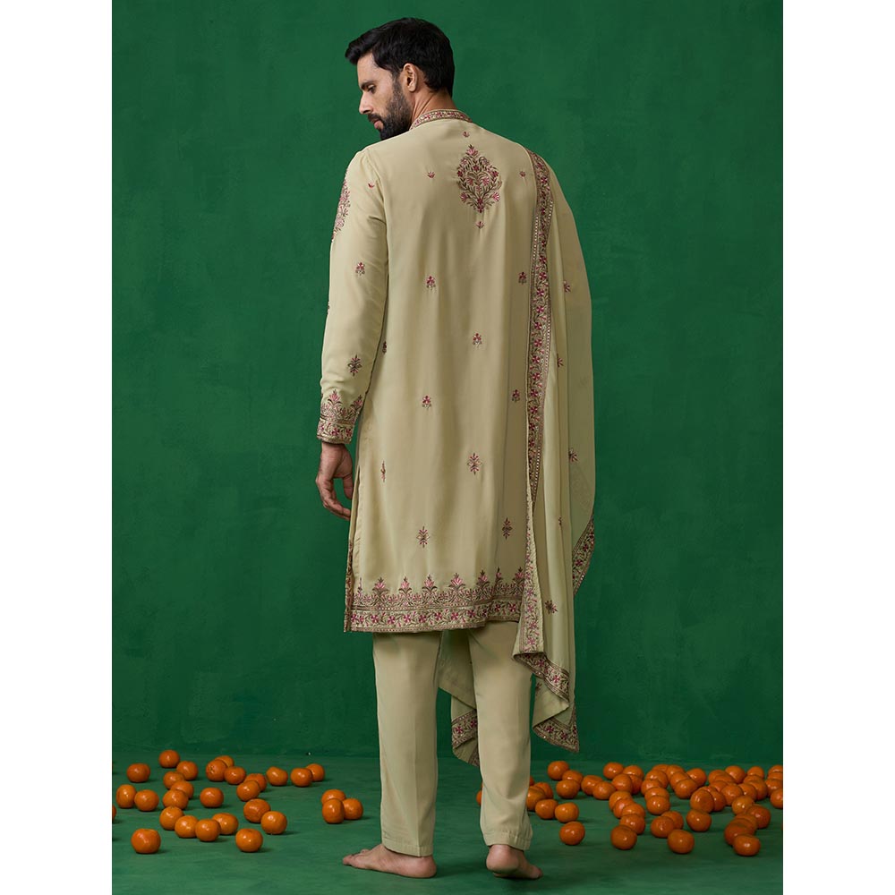 KALPRAAG Motif Green Kurta with Pant and Dupatta