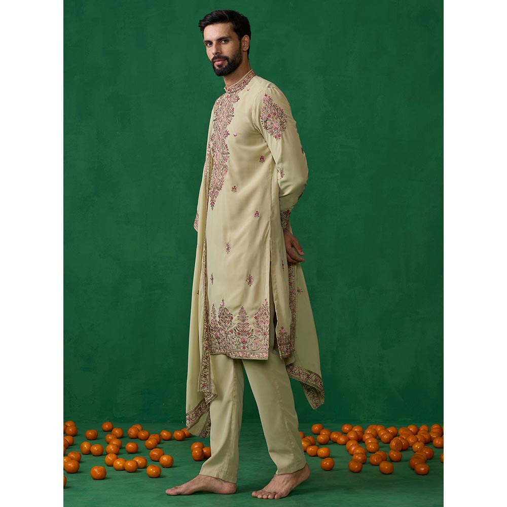 KALPRAAG Motif Green Kurta with Pant and Dupatta