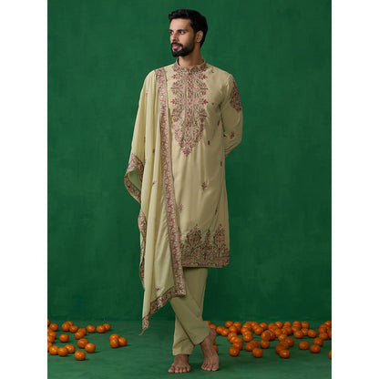 KALPRAAG Motif Green Kurta with Pant and Dupatta