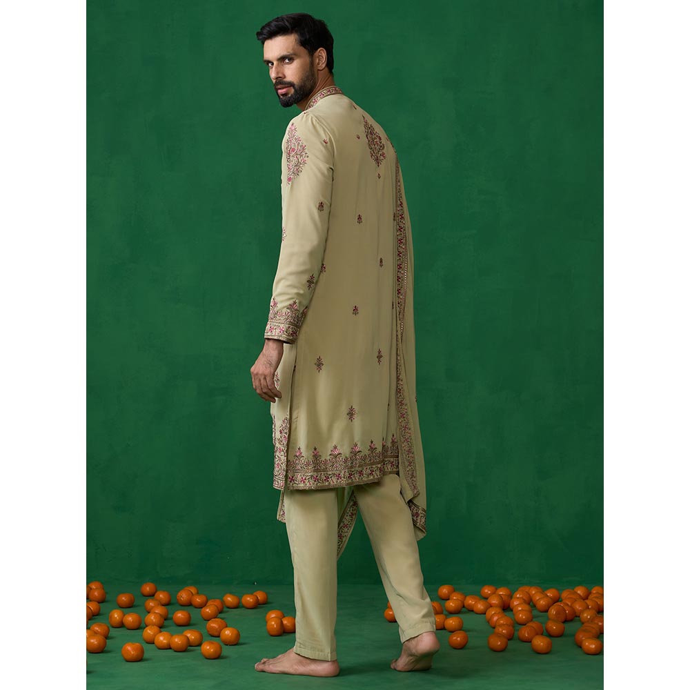 KALPRAAG Motif Green Kurta with Pant and Dupatta