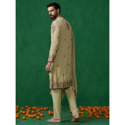 KALPRAAG Motif Green Kurta with Pant and Dupatta