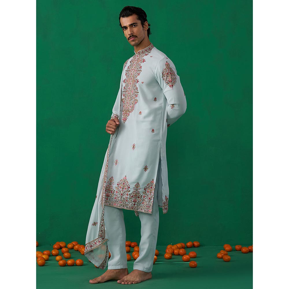 KALPRAAG Motif Sky Blue Kurta with Pant and Dupatta
