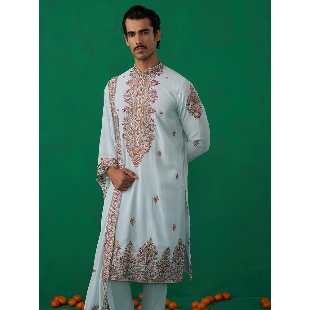 KALPRAAG Motif Sky Blue Kurta with Pant and Dupatta