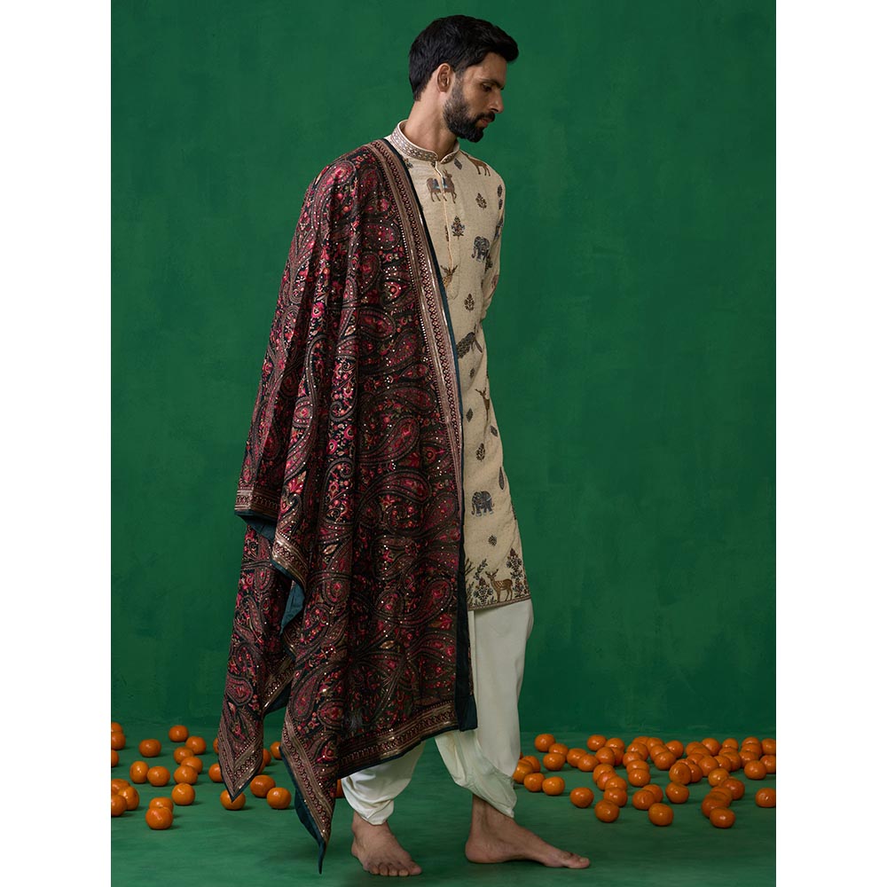 KALPRAAG Pichwai Beige Dhoti with Kurta and Pant