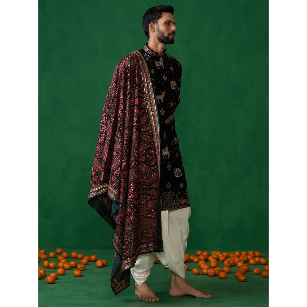 KALPRAAG Pichwai Black Dhoti with Kurta and Pant