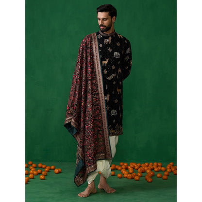 KALPRAAG Pichwai Black Dhoti with Kurta and Pant