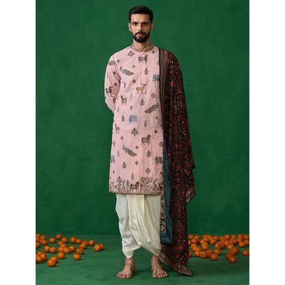 KALPRAAG Pichwai Pink Dhoti with Kurta and Pant