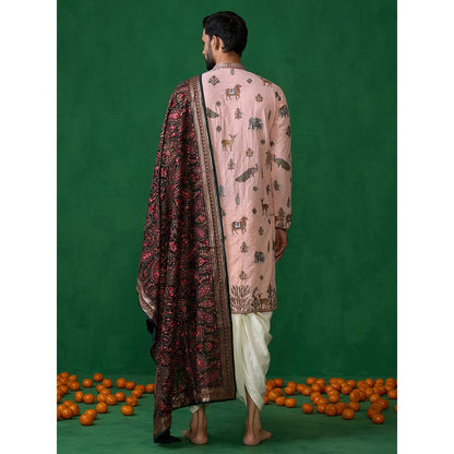 KALPRAAG Pichwai Pink Dhoti with Kurta and Pant