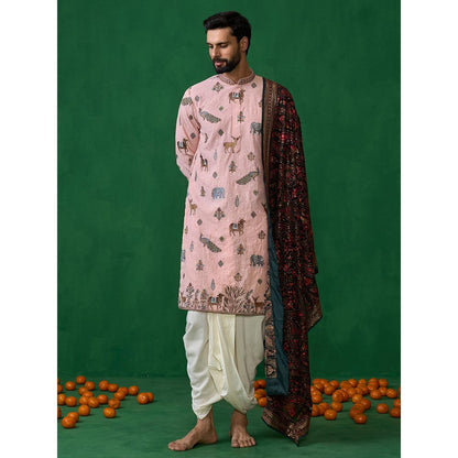 KALPRAAG Pichwai Pink Dhoti with Kurta and Pant
