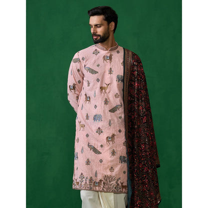 KALPRAAG Pichwai Pink Dhoti with Kurta and Pant