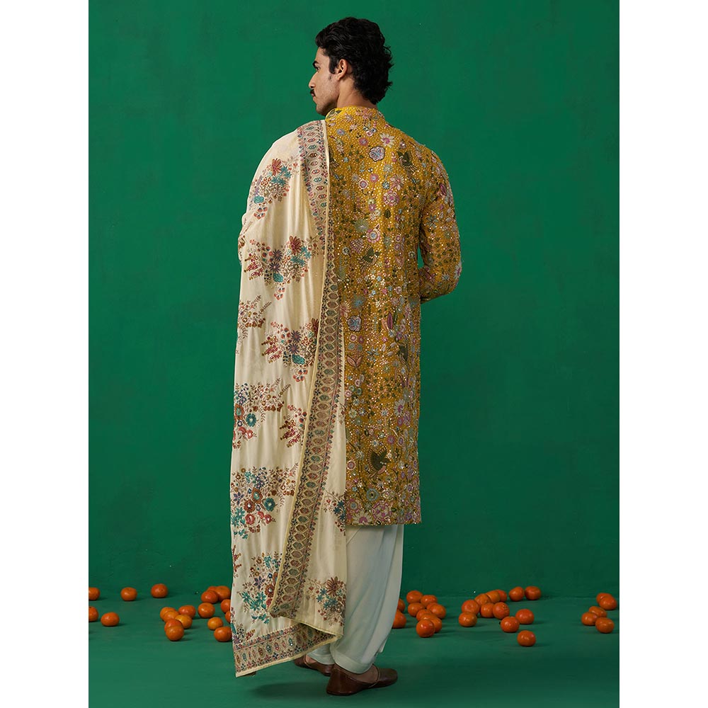 KALPRAAG Poolpankh Haldi Kurta with Patiyala and Dupatta
