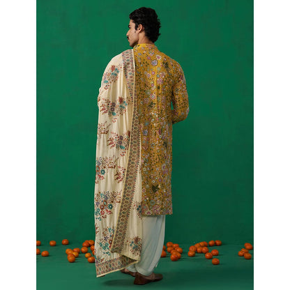 KALPRAAG Poolpankh Haldi Kurta with Patiyala and Dupatta