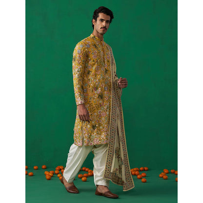 KALPRAAG Poolpankh Haldi Kurta with Patiyala and Dupatta