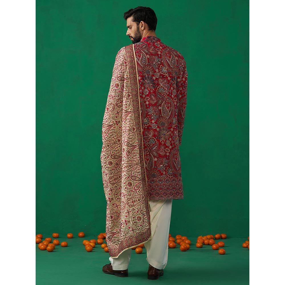 KALPRAAG Paisely Pink Kurta with Patiyala and Dupatta