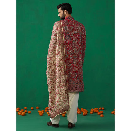 KALPRAAG Paisely Pink Kurta with Patiyala and Dupatta