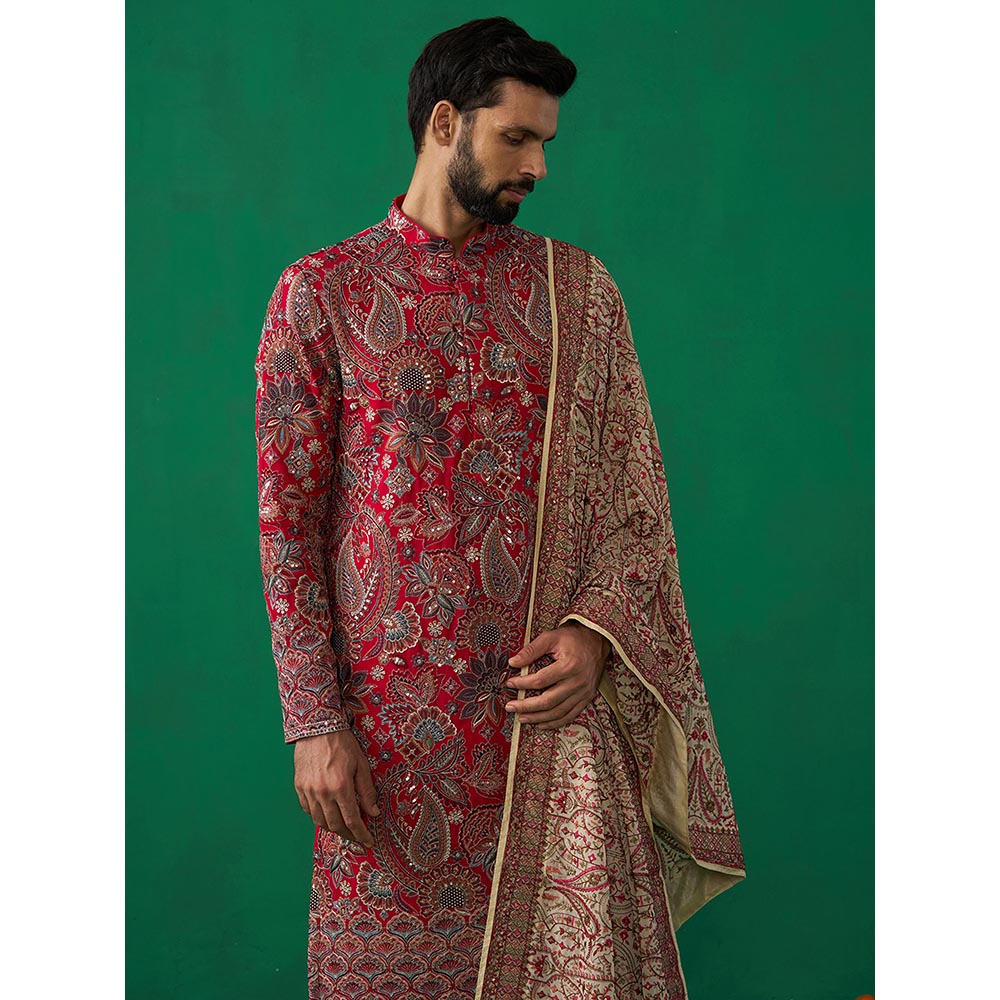 KALPRAAG Paisely Pink Kurta with Patiyala and Dupatta