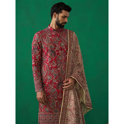 KALPRAAG Paisely Pink Kurta with Patiyala and Dupatta