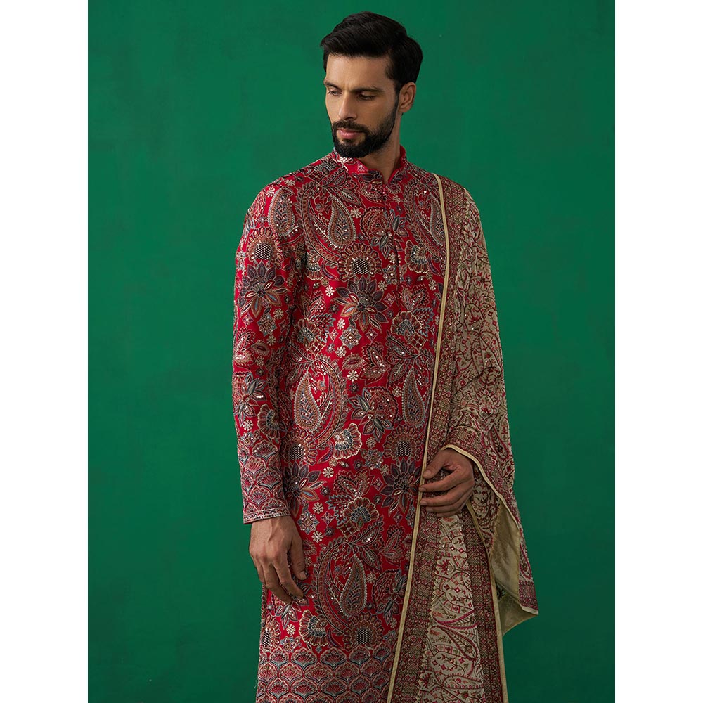 KALPRAAG Paisely Pink Kurta with Patiyala and Dupatta