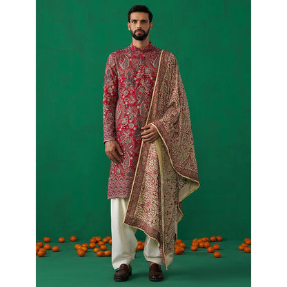 KALPRAAG Paisely Pink Kurta with Patiyala and Dupatta