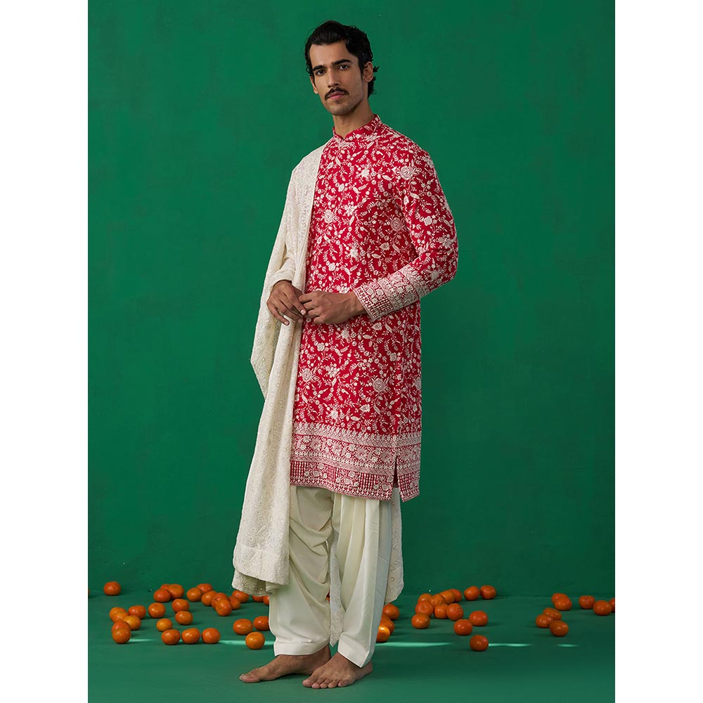 KALPRAAG Rose Hotpink Kurta with Patiyala and Dupatta