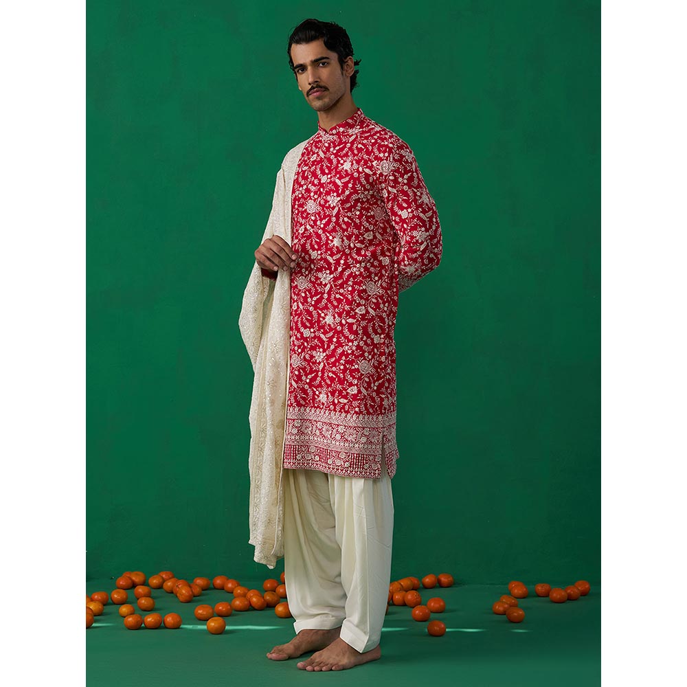 KALPRAAG Rose Hotpink Kurta with Patiyala and Dupatta