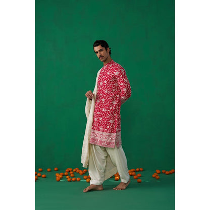 KALPRAAG Rose Hotpink Kurta with Patiyala and Dupatta