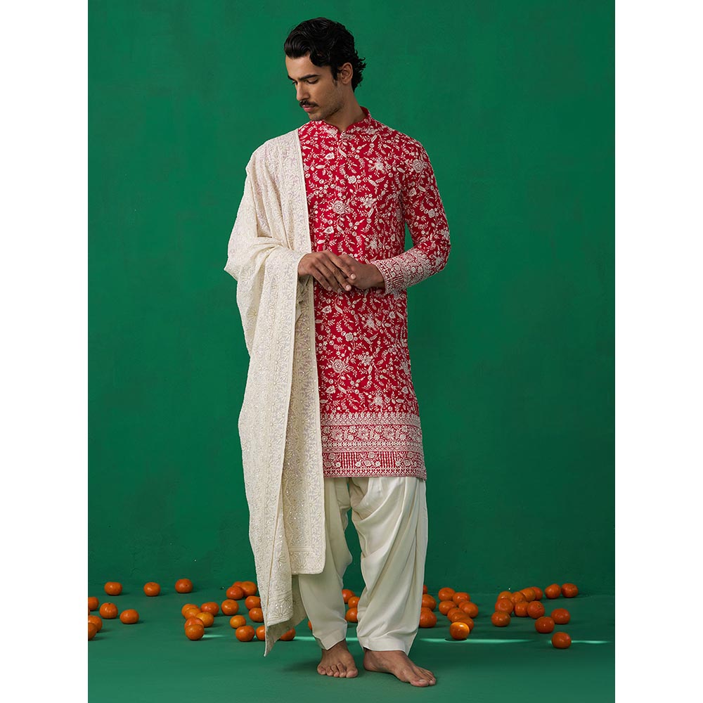 KALPRAAG Rose Hotpink Kurta with Patiyala and Dupatta