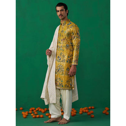 KALPRAAG Swan Haldi Kurta with Patiyala and Dupatta