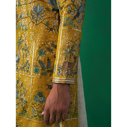 KALPRAAG Swan Haldi Kurta with Patiyala and Dupatta