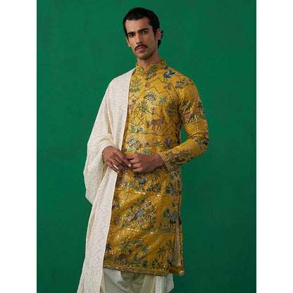 KALPRAAG Swan Haldi Kurta with Patiyala and Dupatta